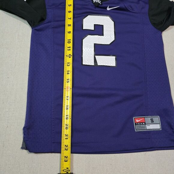 Nike Team TCU Horned Frogs FOOTBALL Jersey 2014-15 PURPLE/BLACK #2 Womens SMALL - Picture 6 of 6